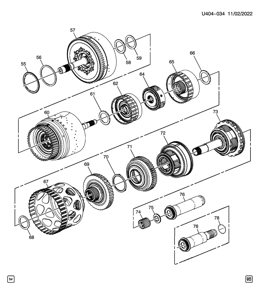 GM 24297470 BEARING ASM-OUTPUT SUN GR THR