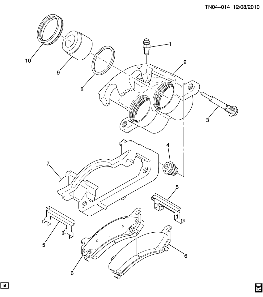 GM 84828462 SEAL KIT-FRT BRK CLPR PSTN