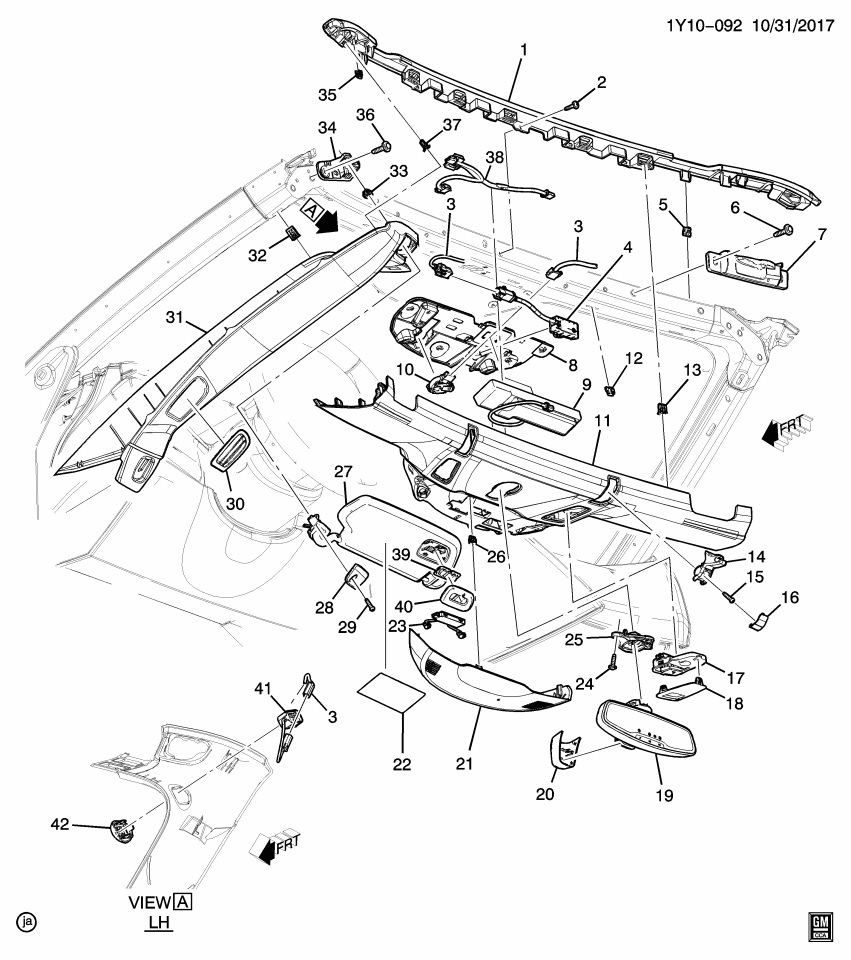 GM 23334939 PLATE-GARAGE DR OPENER XMTR P/BUT TR