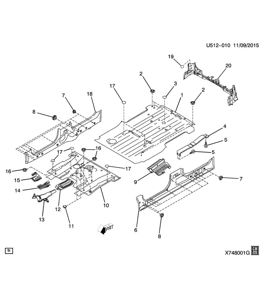 GM 19316794 Insulator, Floor Panel Rear