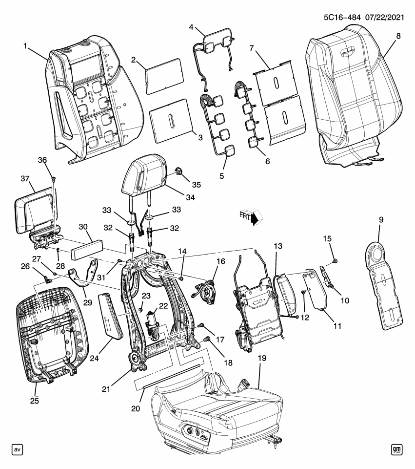 GM 84831203 REINFORCEMENT-F/SEAT BK SI INR FRM