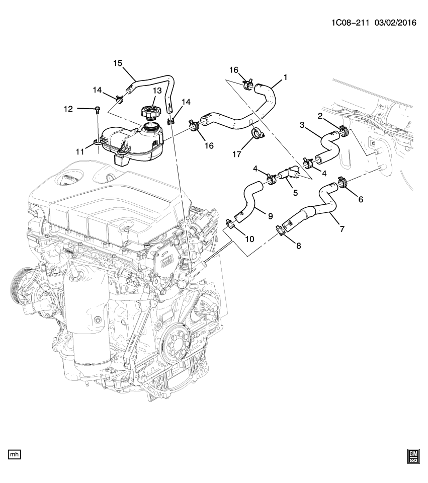 GM 42456634 Hose-Heater Outlet