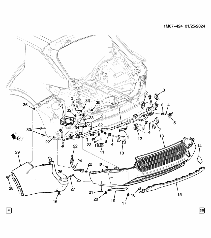 GM 85132382 BRACKET-RR W/H LNR