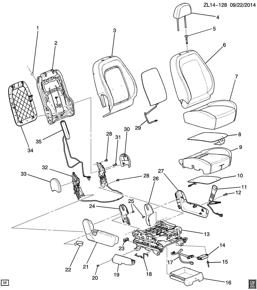 GM 22789385 Bracket, Passenger Seat Cushion Outer Finish Panel