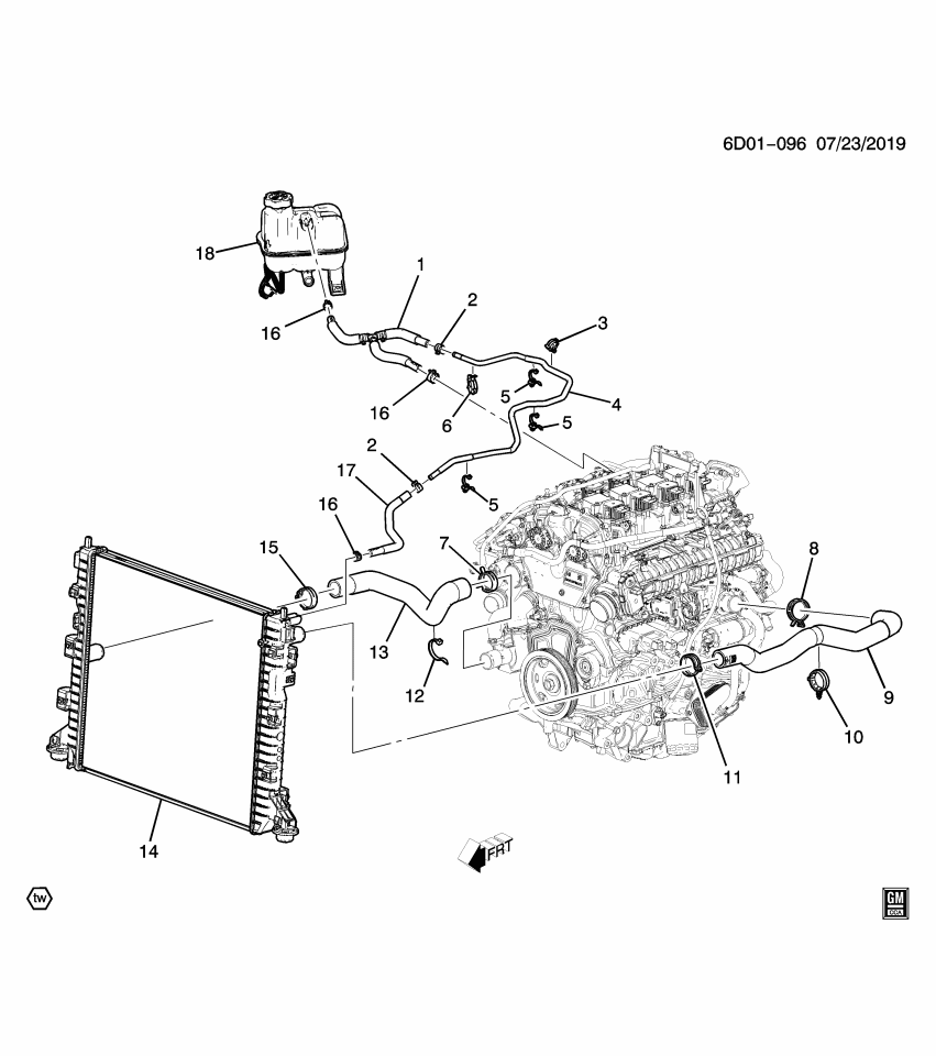 GM 84857273 PIPE-RAD SURGE TK OTLT