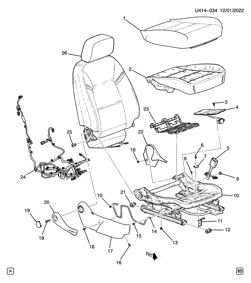 GM 11547099 Bolt/Screw, Front Seat Belt Buckle