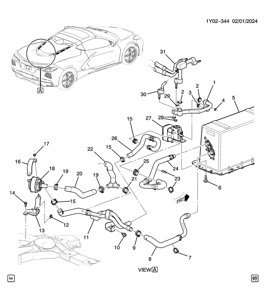 GM 11603624 BOLT, FLR PNL TUN REINF