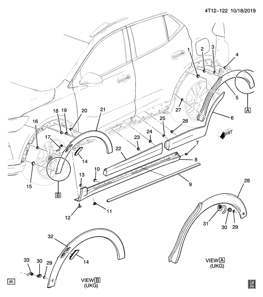 GM 42763028 MOLDING ASM-RR WHL OPG *SERV PRIMER