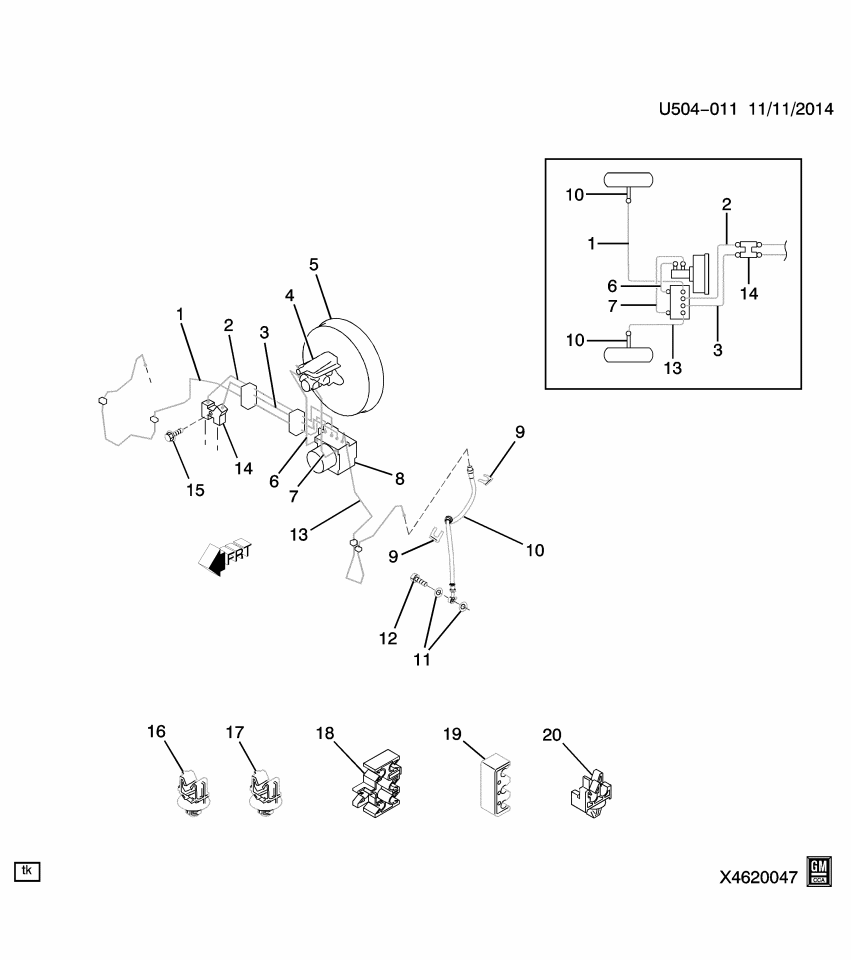 GM 19316616 Retainer, Brake & Fuel Pipe
