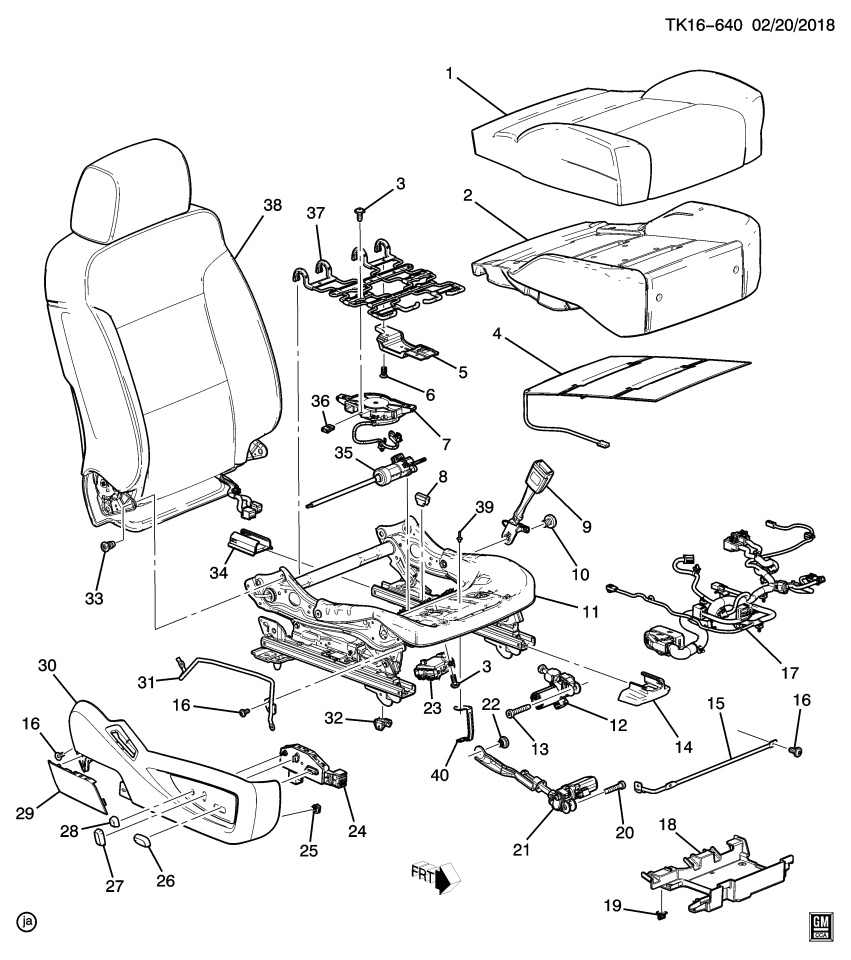 GM 13590145 Stop-Front Seat Adjuster