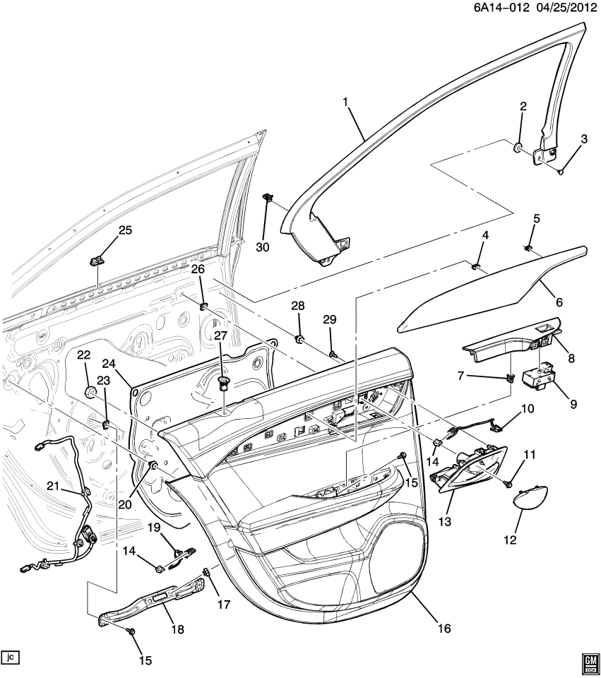 GM 22759922 Bracket, Rear Side Door Pull Handle