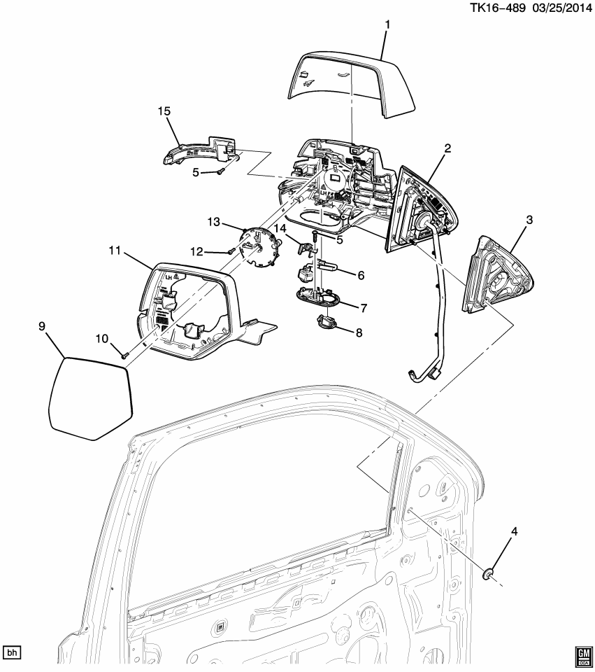 GM 23159377 Mirror Glass