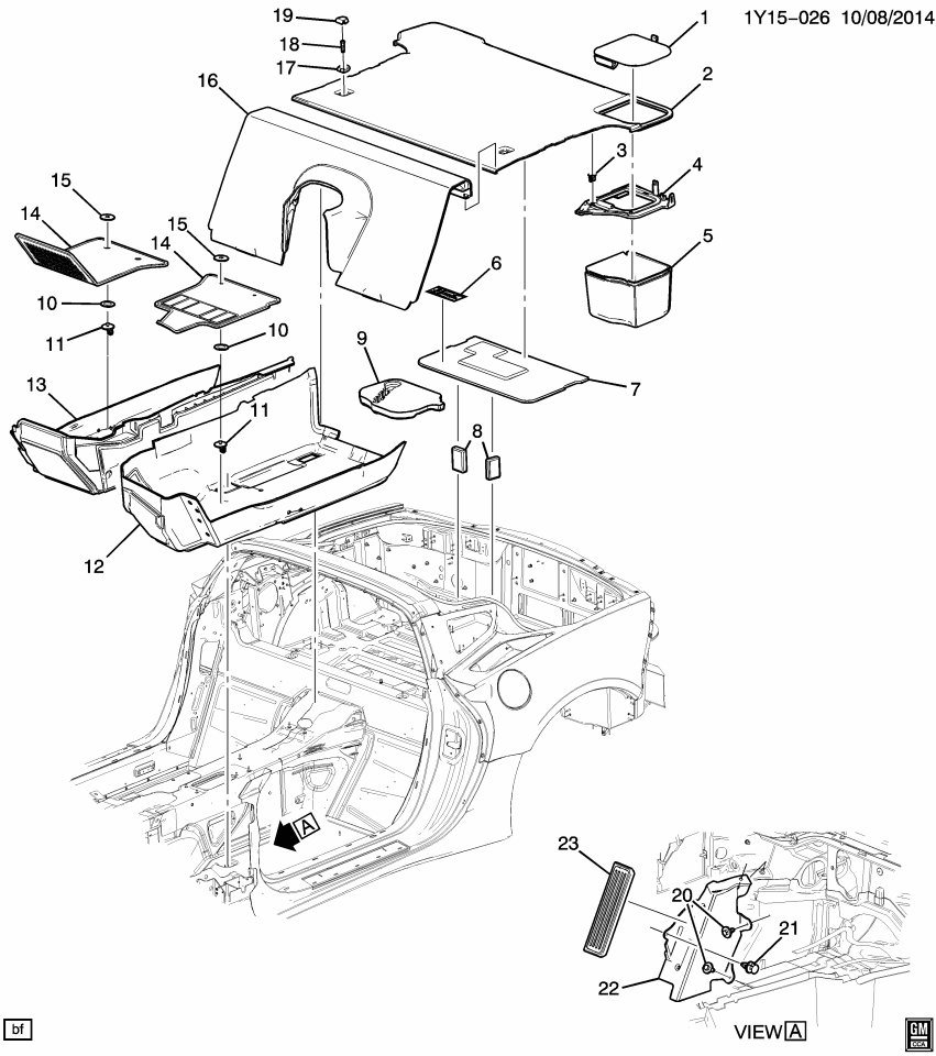GM 23476288 Mat Pkg, Front Carpet (15.286/16.800) *Black