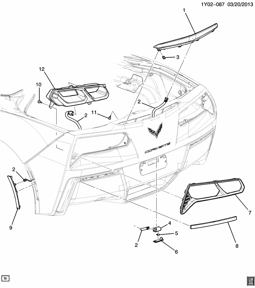 GM 23210927 Lamp Asm-Rear Fascia Auxiliary Signal *Red