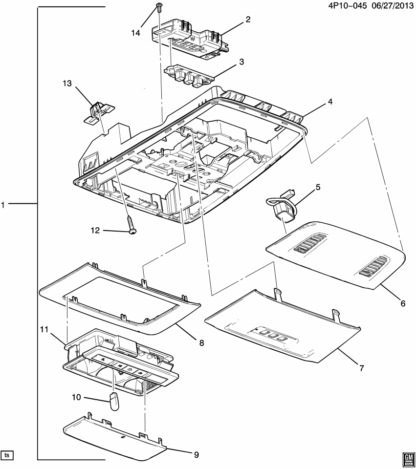 GM 13310339 Plate, Garage Door Opener Transmitter Pushbutton Trim *Titanium