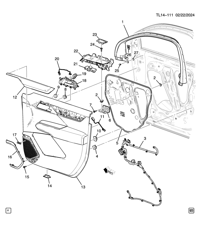 GM 11603735 RETAINER, FRT S/D TR (PUSH IN)