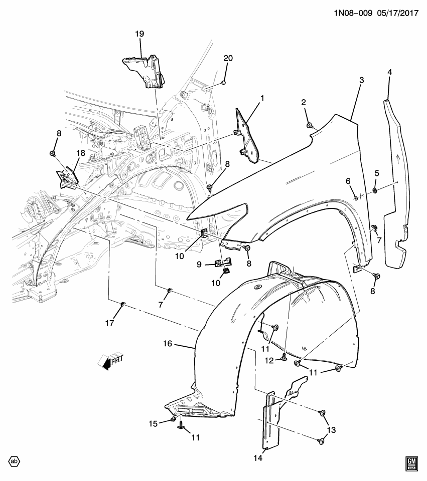GM 84865963 LINER ASM-FRT W/H