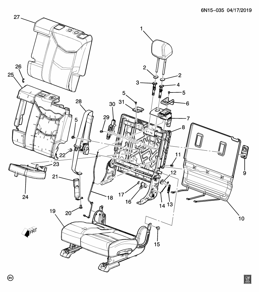 GM 86801968 BUCKLE KIT-R/SEAT BELT *BLACK