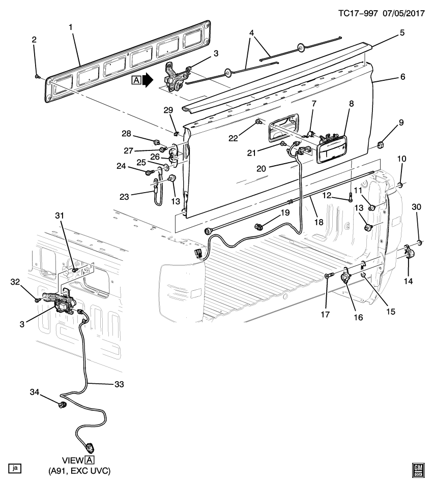 GM 84251100 Gate Asm-Pick Up Box End