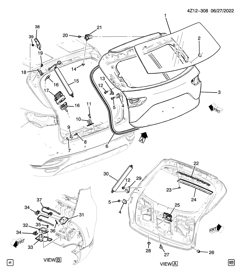 GM 85135857 GUTTER ASM-BK BODY OPG SI