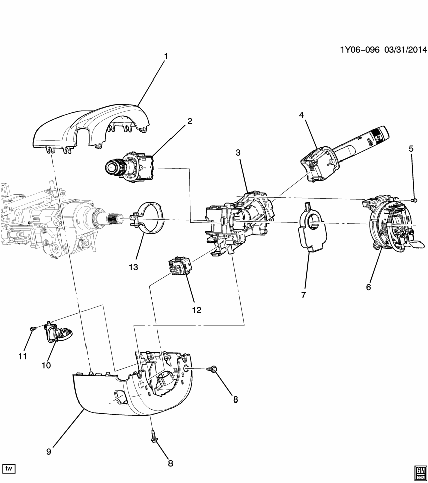 GM 84489121 SWITCH ASM-T/SIG *JET BLACK
