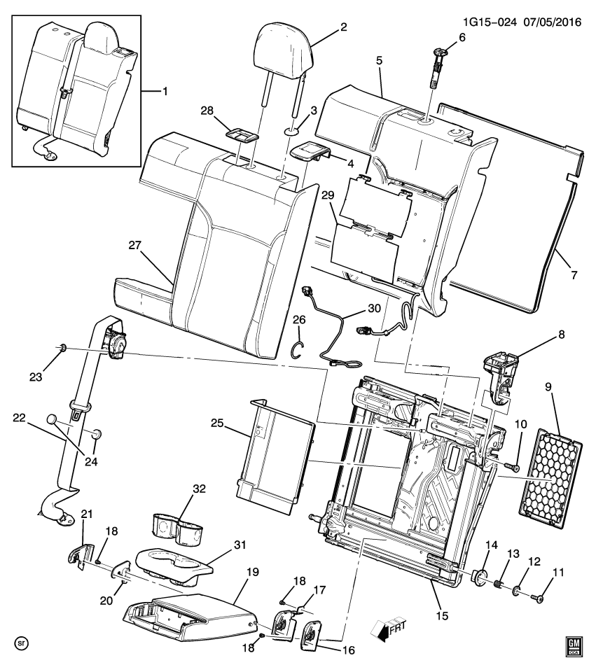GM 23429854 Holder Asm-Rear Seat Cup *Titanium