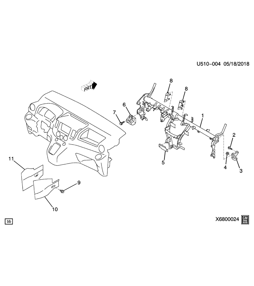 GM 19316158 Nut, Instrument Panel Carrier Bracket
