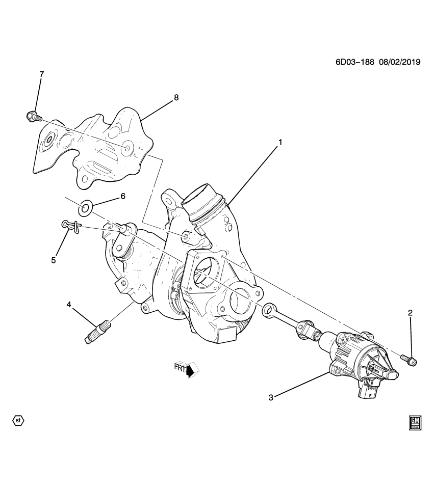 GM 11603527 STUD, TURBO EXH PIPE