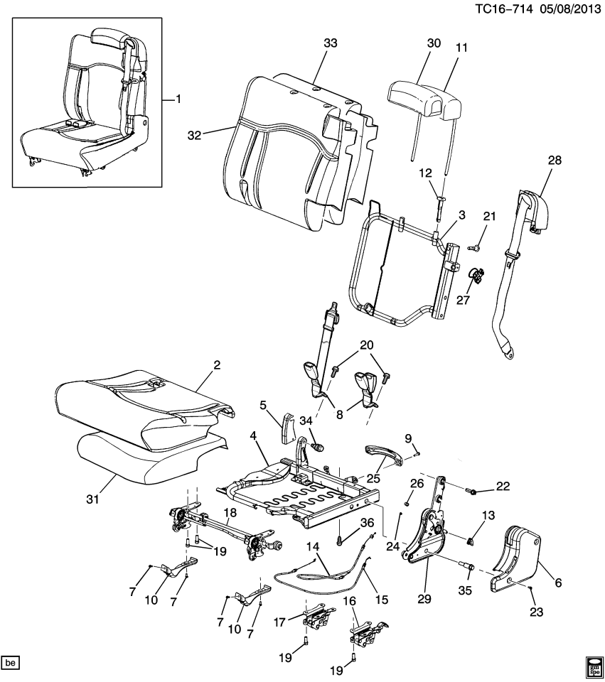GM 88936917 Cover, Rear Seat #2 Cushion *Neutral