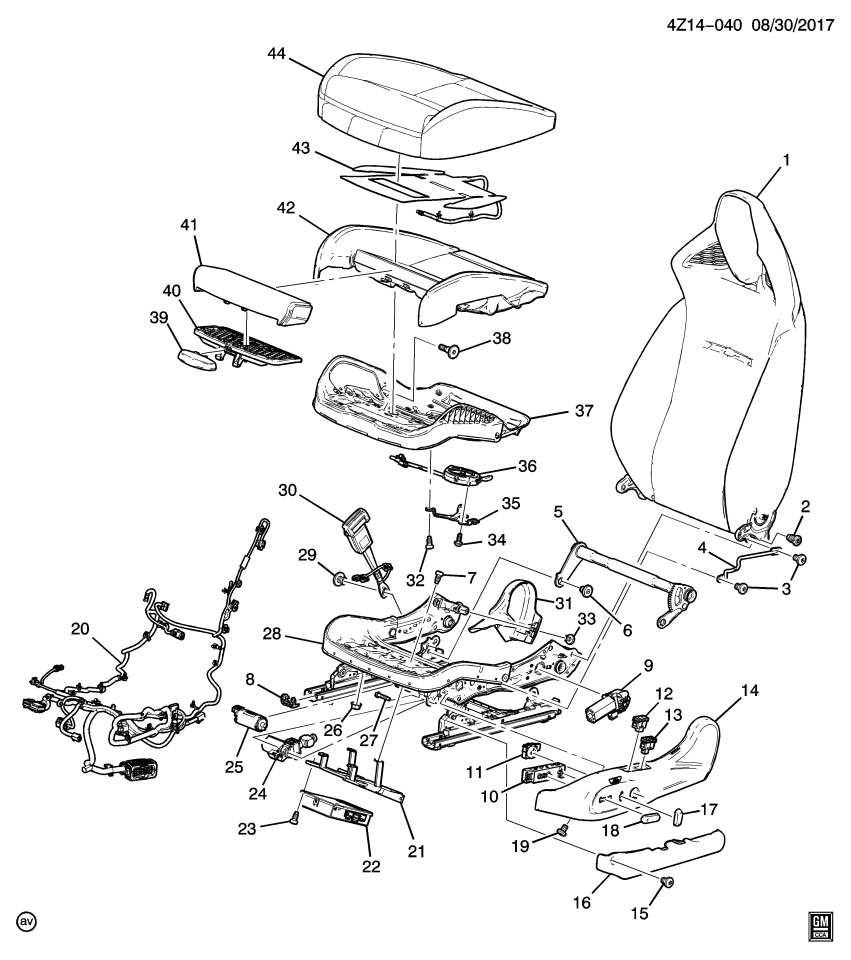 GM 13327202 BOLT, F/SEAT HTR CONT MDL