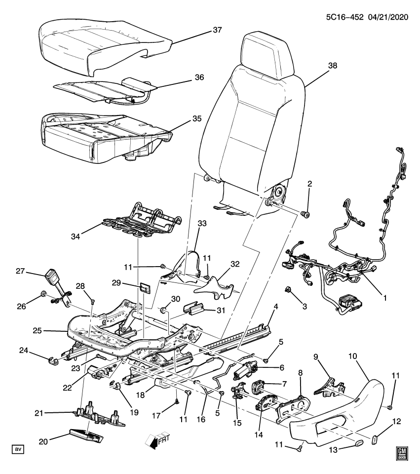 GM 84065002 COVER-F/SEAT ADJR TRK FIN *BLACK