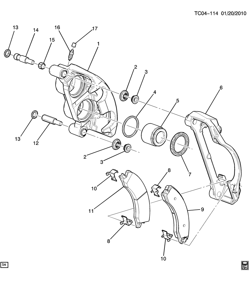 GM 20872118 Seal Kit-Front Brake Caliper Guide Pinion