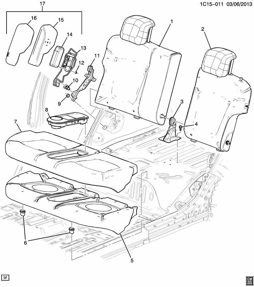 GM 95326166 Cover Asm-Rear Seat Back Side *Titanium