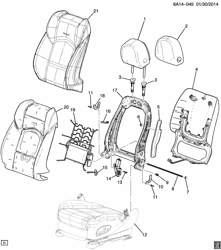 GM 13585679 Bracket-Front Seat Reclining Control