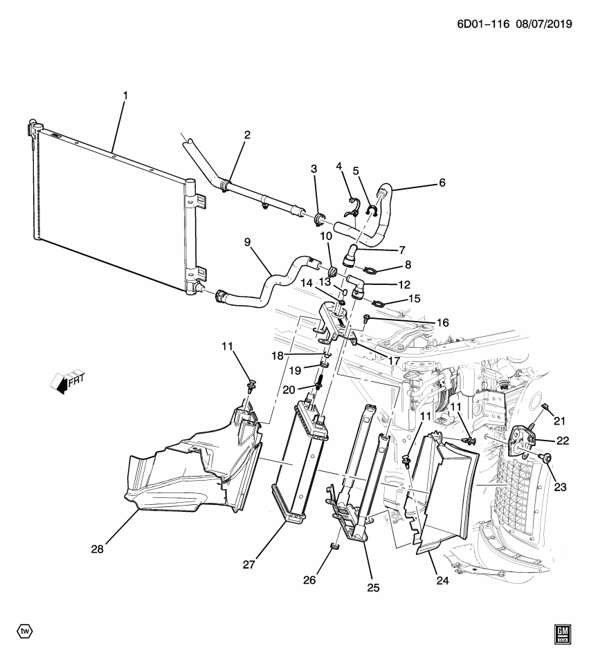 GM 84039936 DUCT-AUX RAD RR