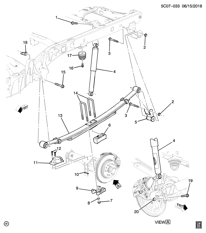 GM 11602292 NUT, RR SUSP