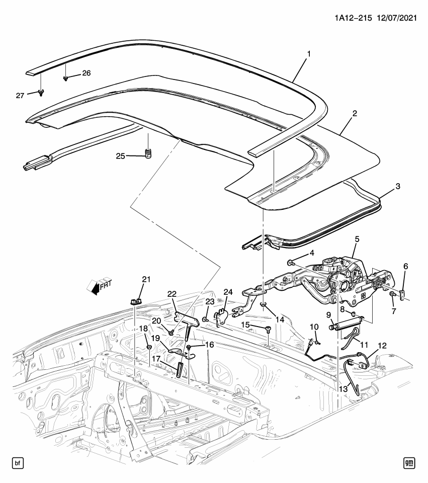 GM 84207646 Wedge-Folding Top Stowage Compartment Lid Body Side