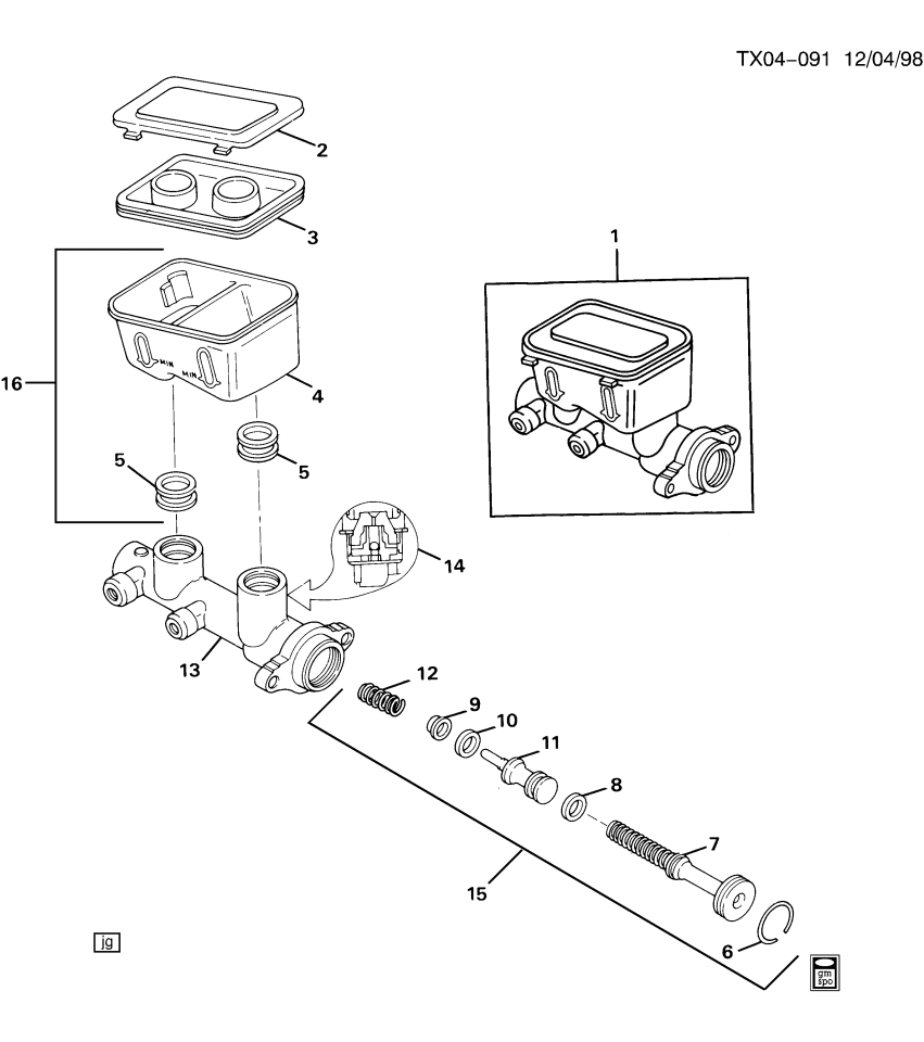 GM 18060799 Reservoir Kit, Brake Master Cylinder (W/Grommet)