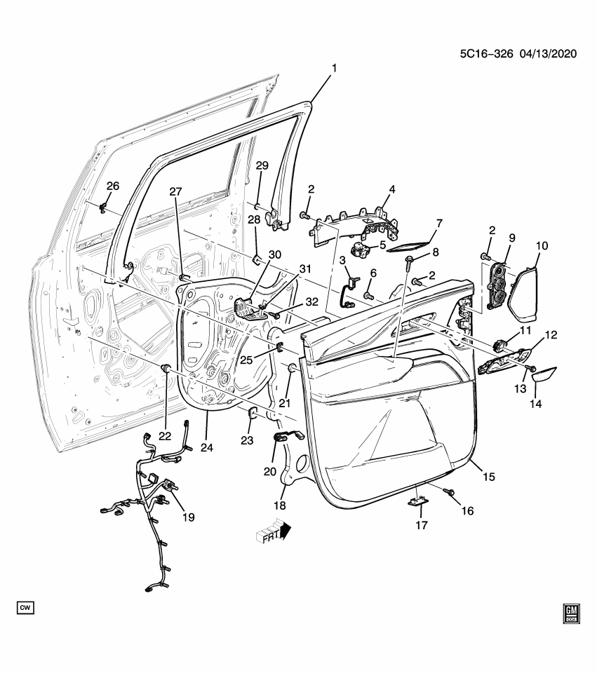 GM 84272721 Door Trim Panel Support Bracket
