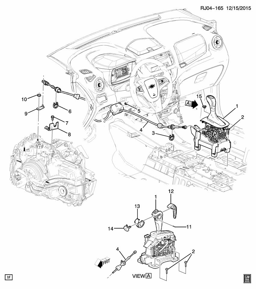 GM 94732906 RETAINER-A/TRNS RANGE SEL LVR CBL