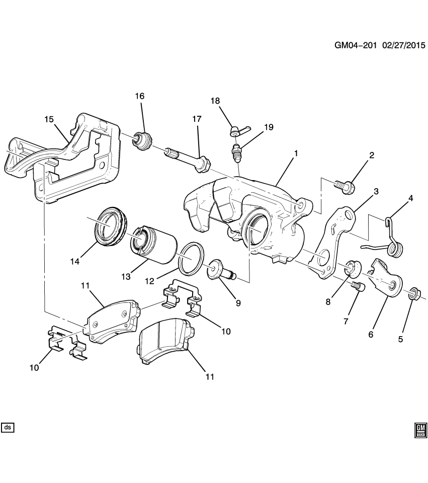 GM 13533564 PIN KIT-RR BRK CLPR GDE
