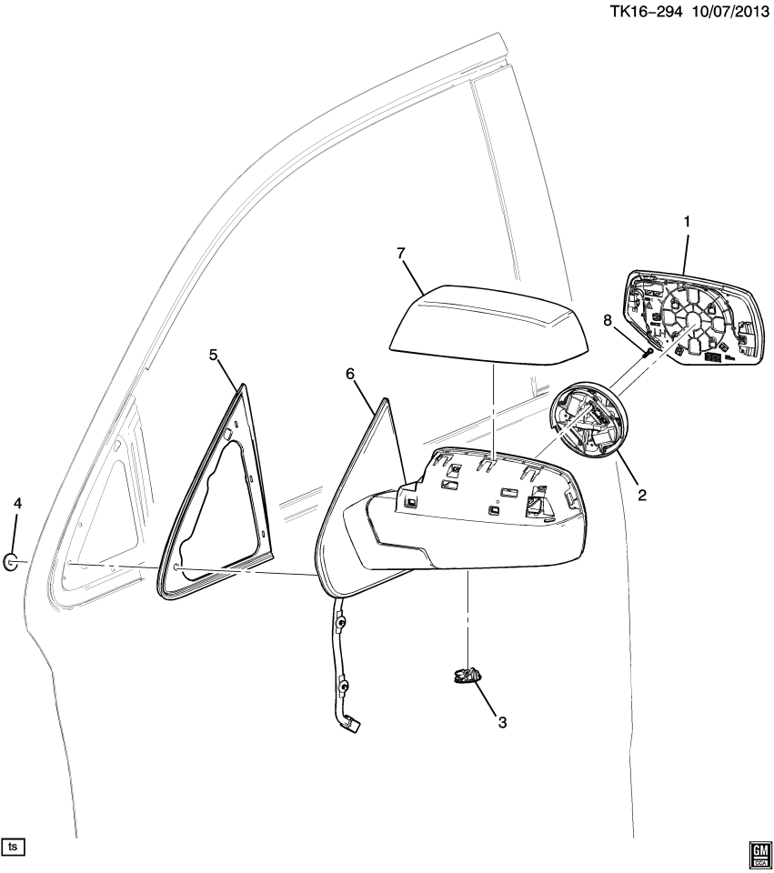 GM 23241377 Mirror Kit-Outside Rear View