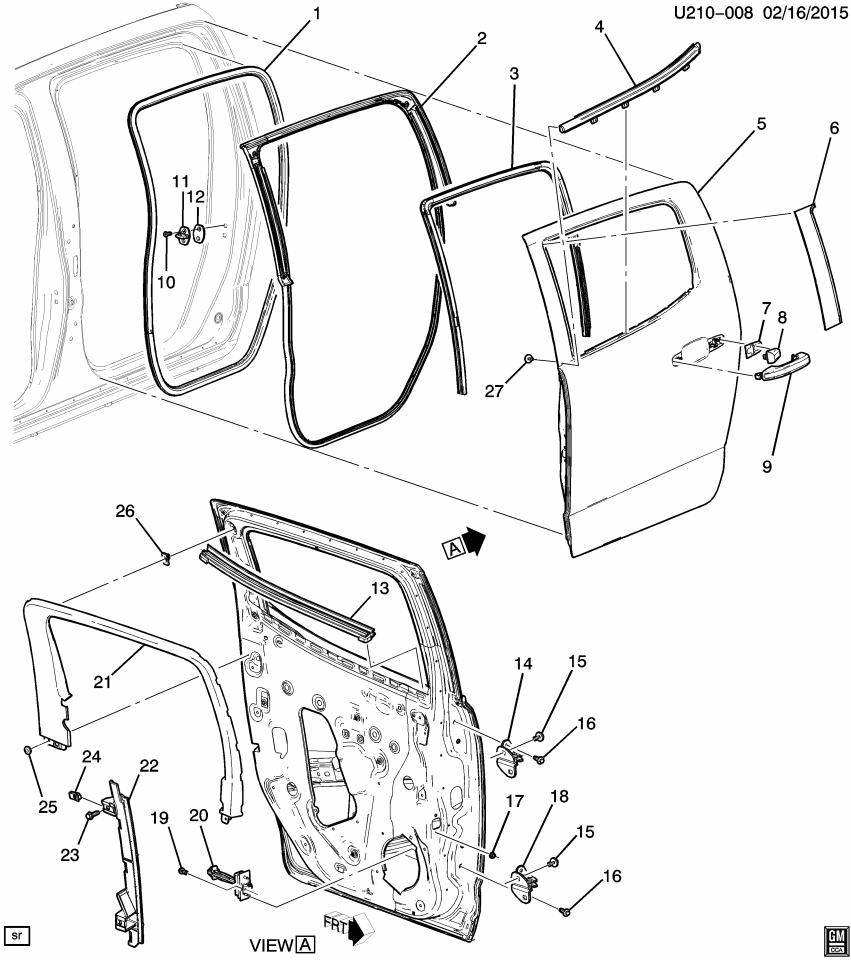 GM 23217180 Sealing Strip Asm-Rear Side Door Window Inner