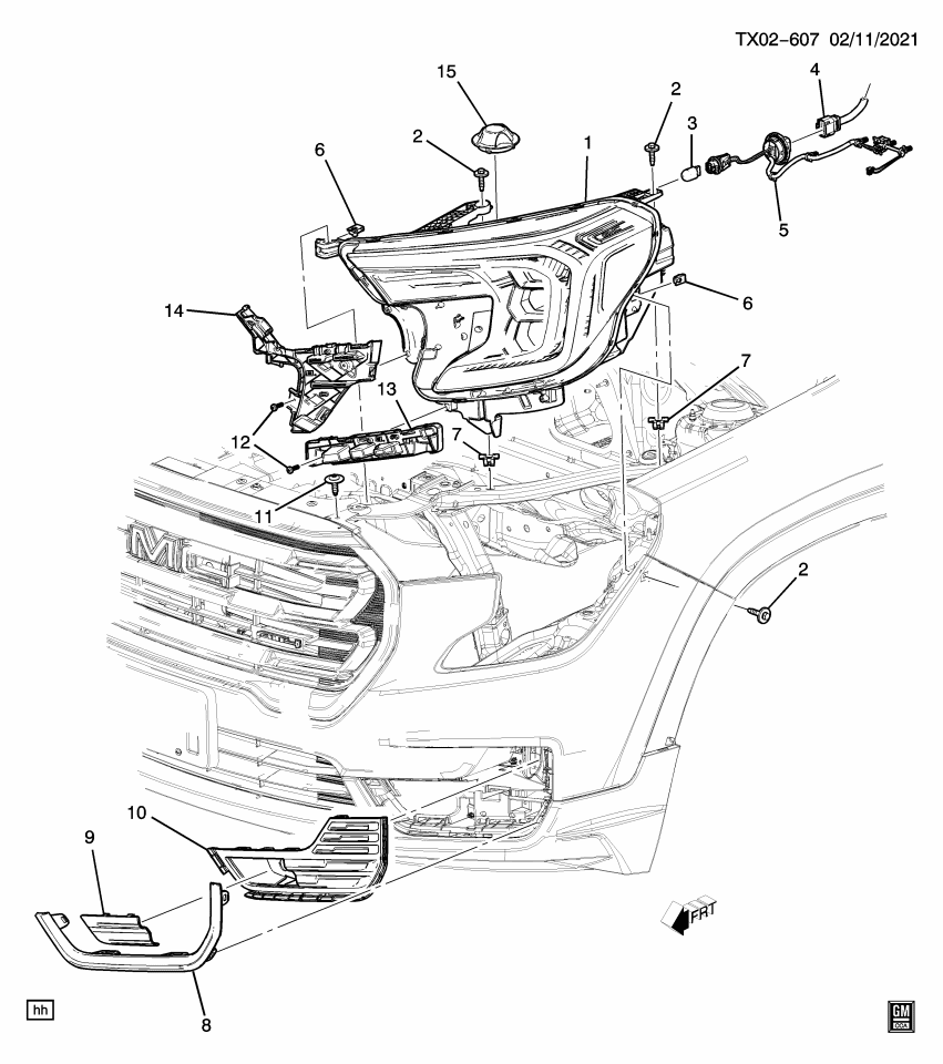 GM 84594942 BRACKET-FRT BPR FASCIA HDLP OPG