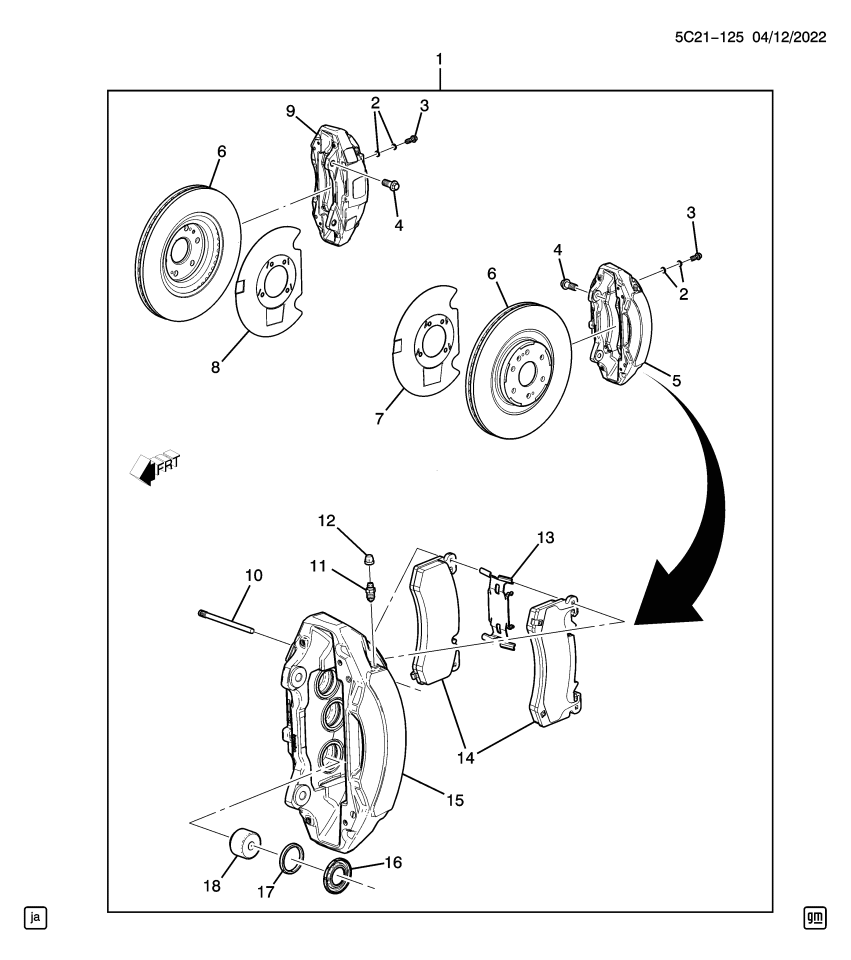 GM 84981080 PARTS PKG-BRK SYS (PWRT MOD PROC) *INSTALL 2.10
