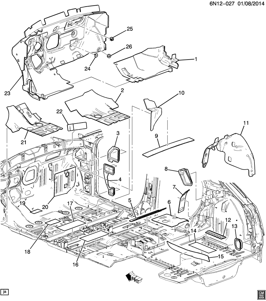 GM 15927011 Deadener-Roof Panel