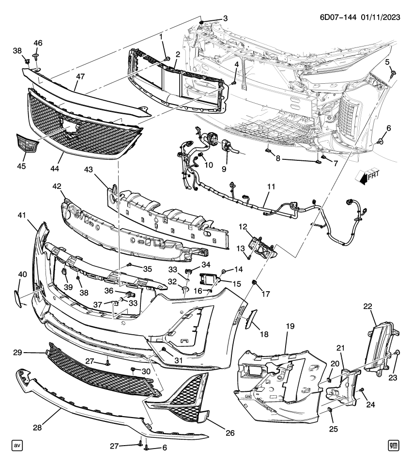 GM 84976487 HARNESS ASM-FRT OBJECT ALARM SEN WRG