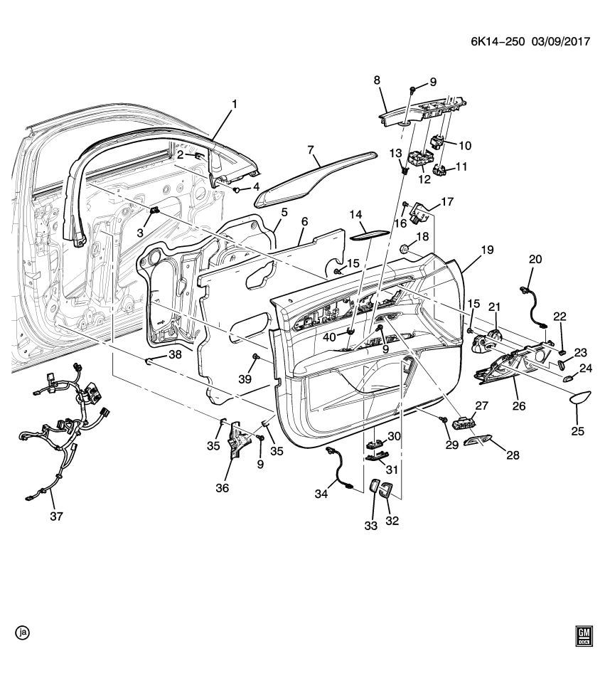 GM 23219447 Switch Asm-Front Seat Adjuster *Jet Black