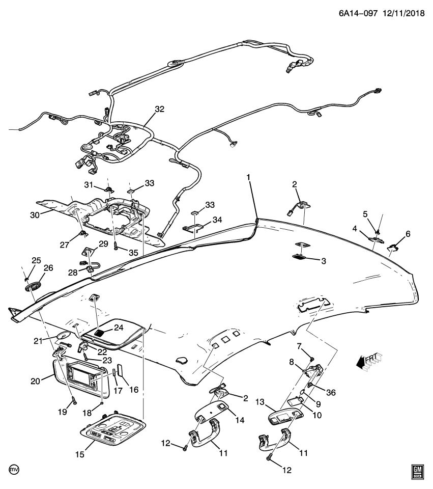 GM 23467684 Lens, Roof Rail Rear Seat Position Reading & Courtesy Lamp