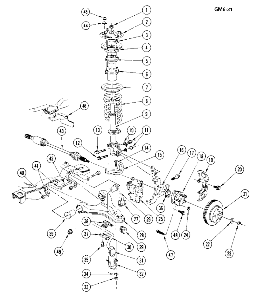 GM 17983075 Stud Kit, Front Lower Control Arm Ball